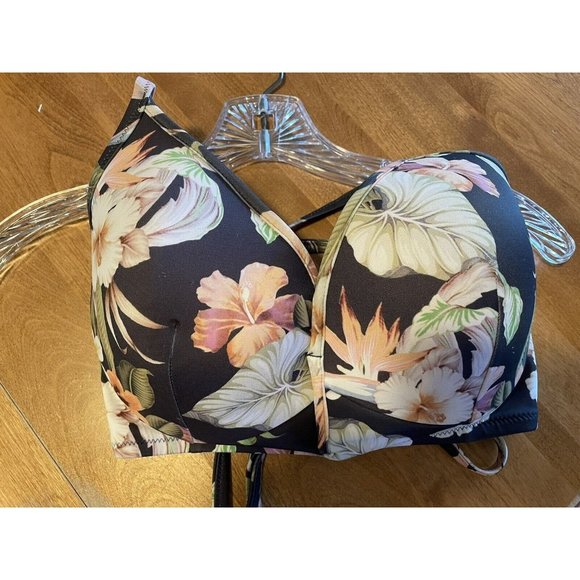 Shore Floral Swimsuit Bikini Bra Top 36D Under Wire Molded Cup SHADE - Picture 1 of 9
